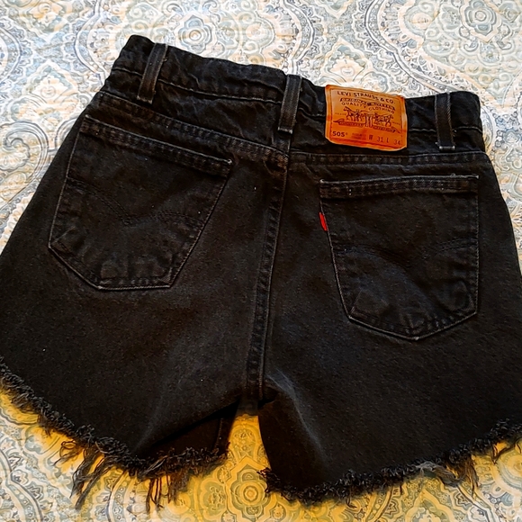 Levi's Pants - Vtg 80's Orange Tab Levi's Cut Off Black Shorts